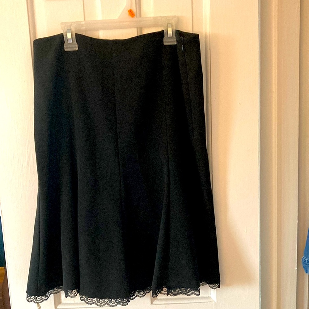 Black MIDI Dress Skirt with lace on bottom